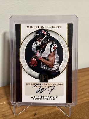 2017 Panini Pantheon Milestone Scripts Will Fuller V Auto #/15 Houston Texans
