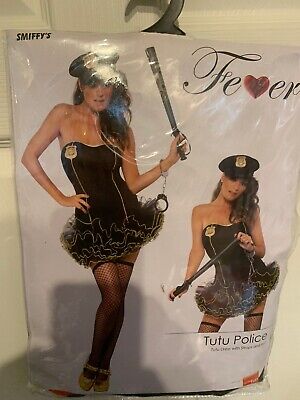 New Fever Tutu Police Officer Sexy Cop Costume Adult Size XS Dress & Hat