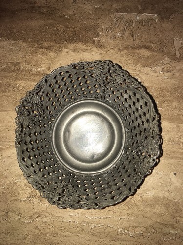 Vintage Pewter Footed Basket Bowl Scrigno Peltro Bon Italy