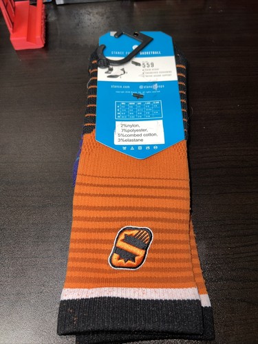 Phoenix Suns NBA Stance Fusion Crew Basketball Socks Size Mens M (6-8.5)