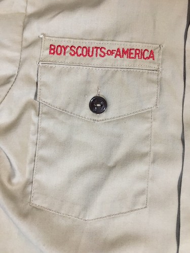 BSA BOY SCOUTS OF AMERICA LONG SLEEVE SHIRT BOYS SIZE 10 UNIFORM PREOWNED PATCH
