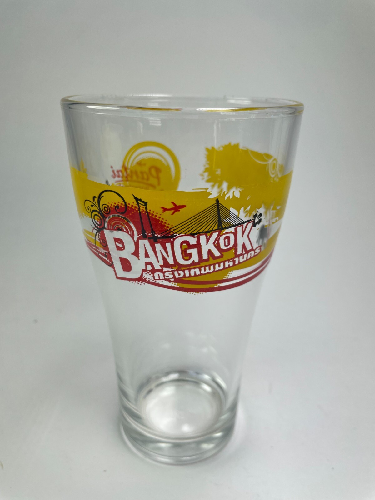 Vintage Bangkok Pantai Norasingh Thailand Logo Promo Souvenir Glass 14oz B10