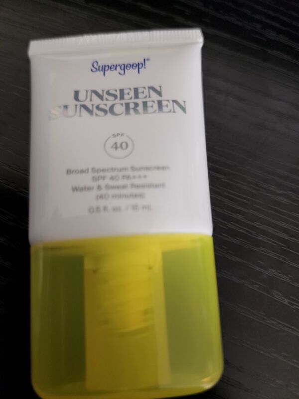 SUPERGOOP! Unseen Sunscreen SPF40 .5oz Deluxe Travel Size, Exp 09/23  FREE SHIP