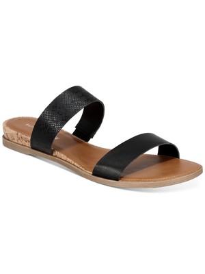 

Женские сандалии SUN STONE черного цвета Comfort Easten с круглым носком на танкетке без шлепанцов, Черный, EASTEN