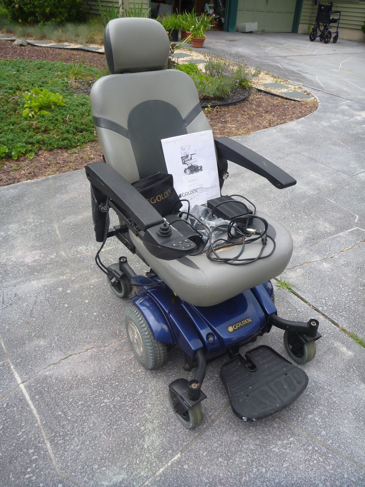 Golden Technologies Compass Sport Power Wheelchair Highback Captain's Chair Blue