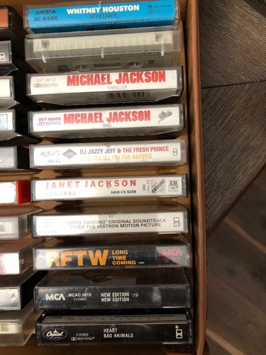 Vintage Cassette Carry Case Music Storage Holder + 30 Misc Cassette Tapes