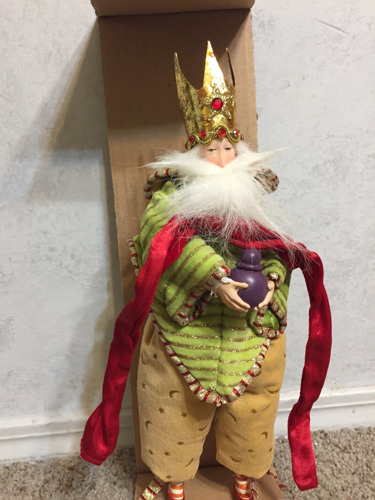 Department 56 KRINKLES Magi Fabric Doll (P. Brewster - 2007) Green/Beige King