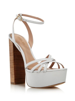 

RACHEL ZOE Женские белые 2-дюймовые кожаные босоножки на каблуке Charlotte на платформе, размер 7,5 м, Белый, SP19F03137