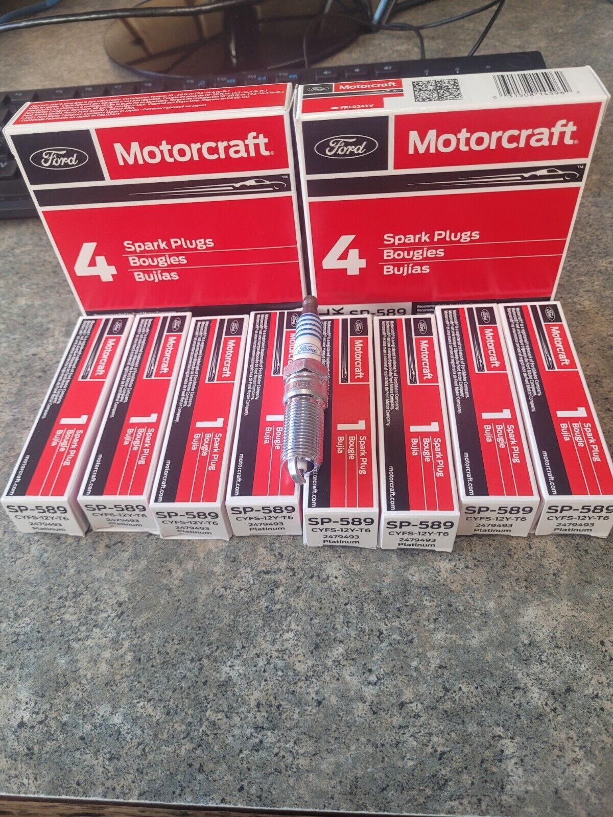 8Pcs Genuine OEM Motorcraft SP589 CYFS12YT6 Spark Plug replaces