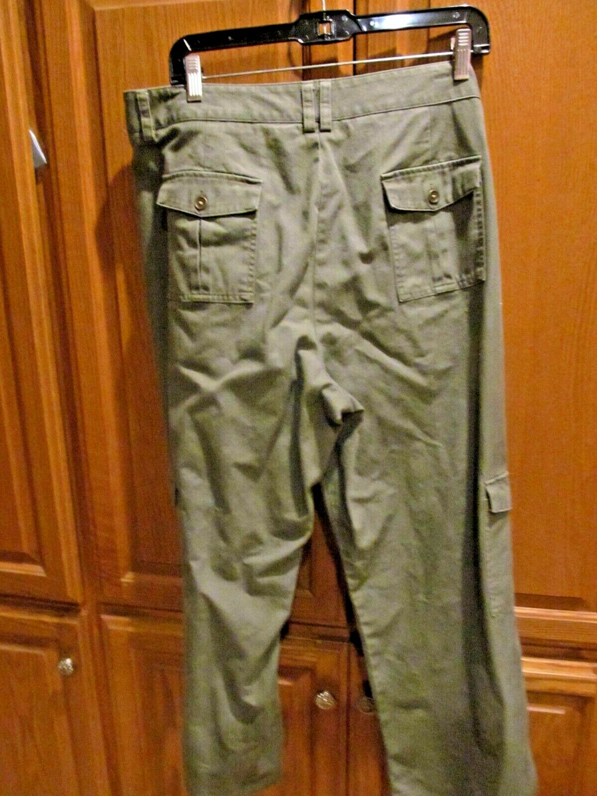 Dockers Womens Cargo Pants Size 16 Olive Green Straight Leg Casual 6 Pocket j-93