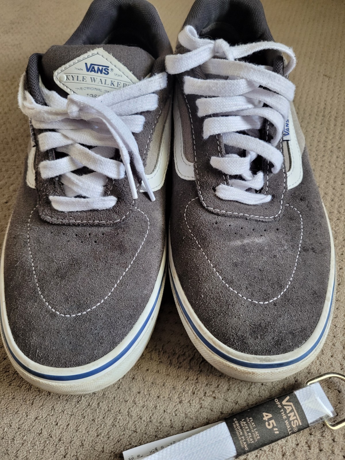 Vans Kyle Walker Pro grey/blue white Skate Shoes Size 10.5 Men