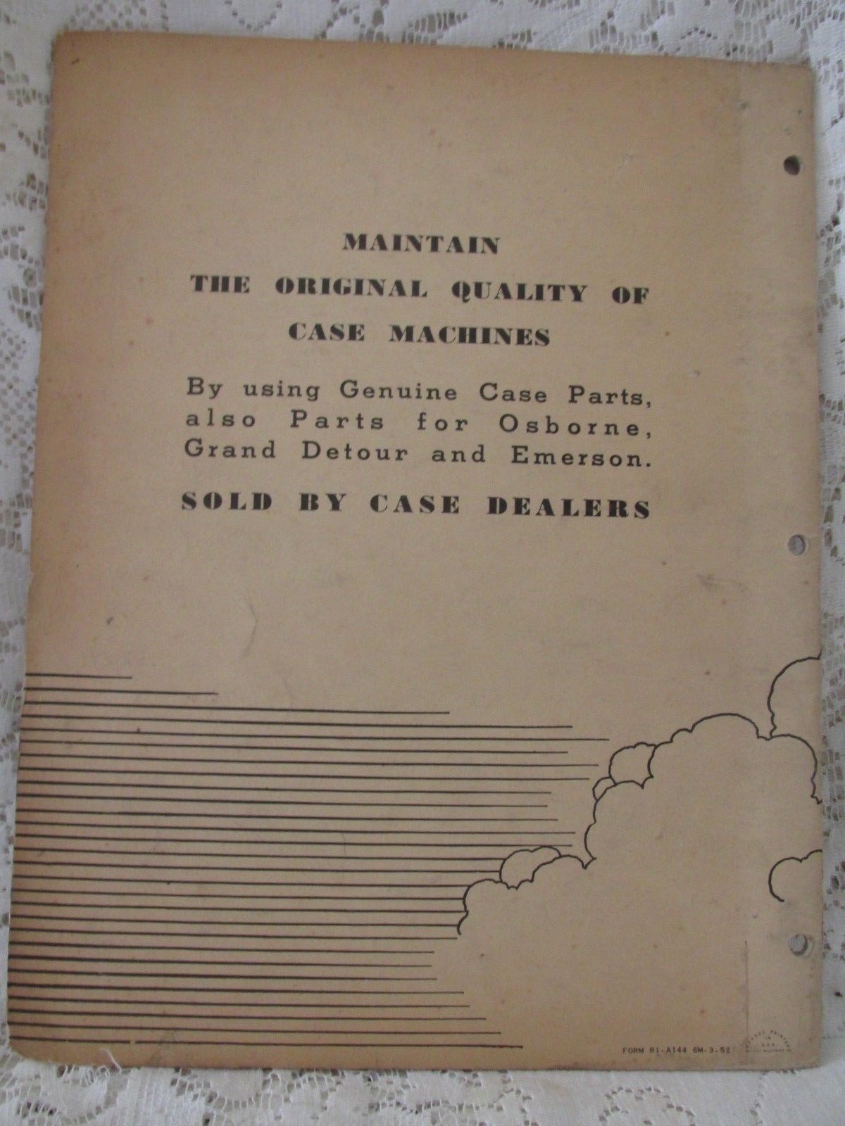 Vintage Case Parts Catalog Model 