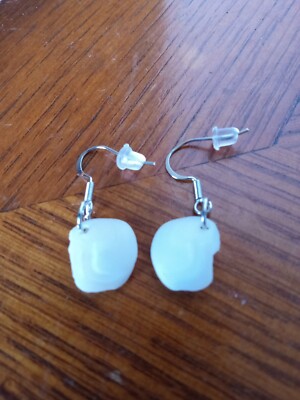 Pearls Of Lake Winnebago WI Sheephead Lucky Fish Stone Otolith Drop Earrings