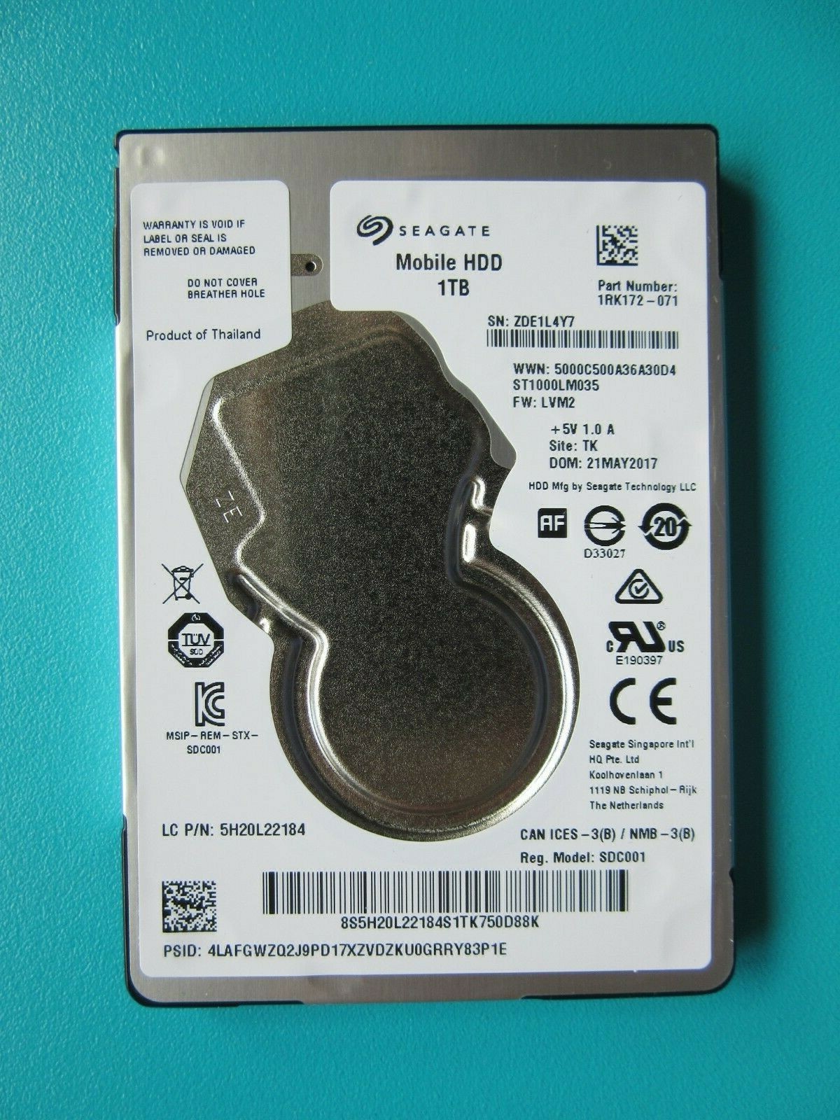Seagate ST1000LM035 1RK172-071 Hard Drive 1TB 2.5