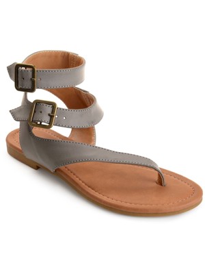 

JOURNEE COLLECTION Женские серые сандалии с ремешками Kyle с пряжкой, размер 5,5 м, Серый, KYLE-SANDAL