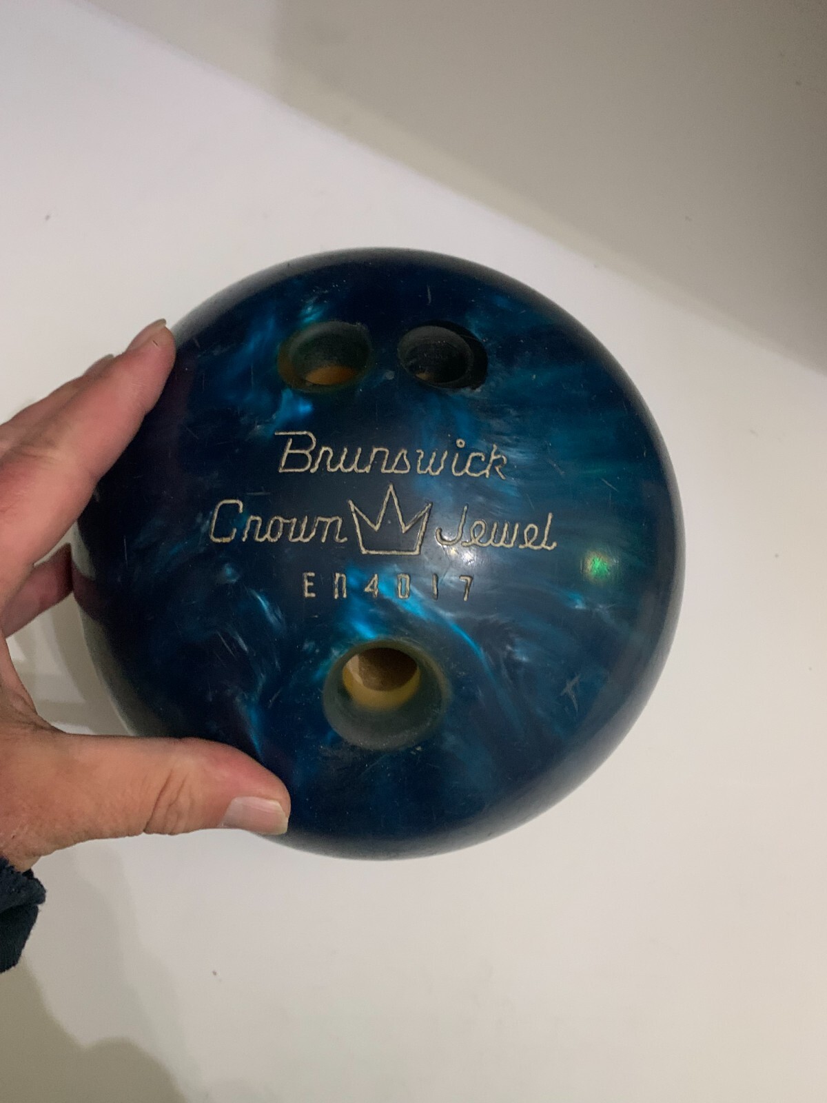 Vintage Brunswick Crown Jewel Bowling Ball Blue Swirl | eBay