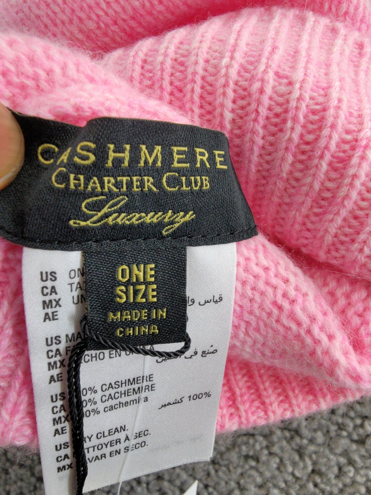 Charter Club 100% Cashmere Cuffed Beanie Women's One Size Bubblegum Heather - Picture 8 of 14