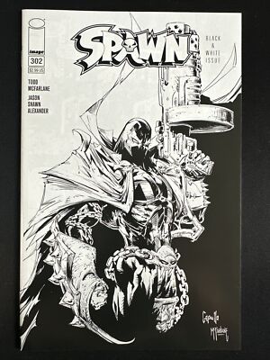 Spawn #302 Capullo B&W Variant 1st Print Image Comics 1992 Series Near Mint