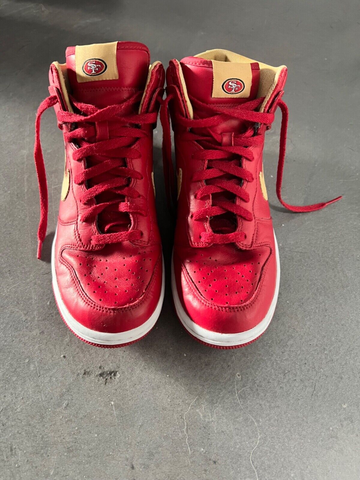 RARE NFL San Francisco 49ers Nike Air Force Ones High Tops RARE NFL San Francisco 49ers Nike Air Force Ones High Tops
