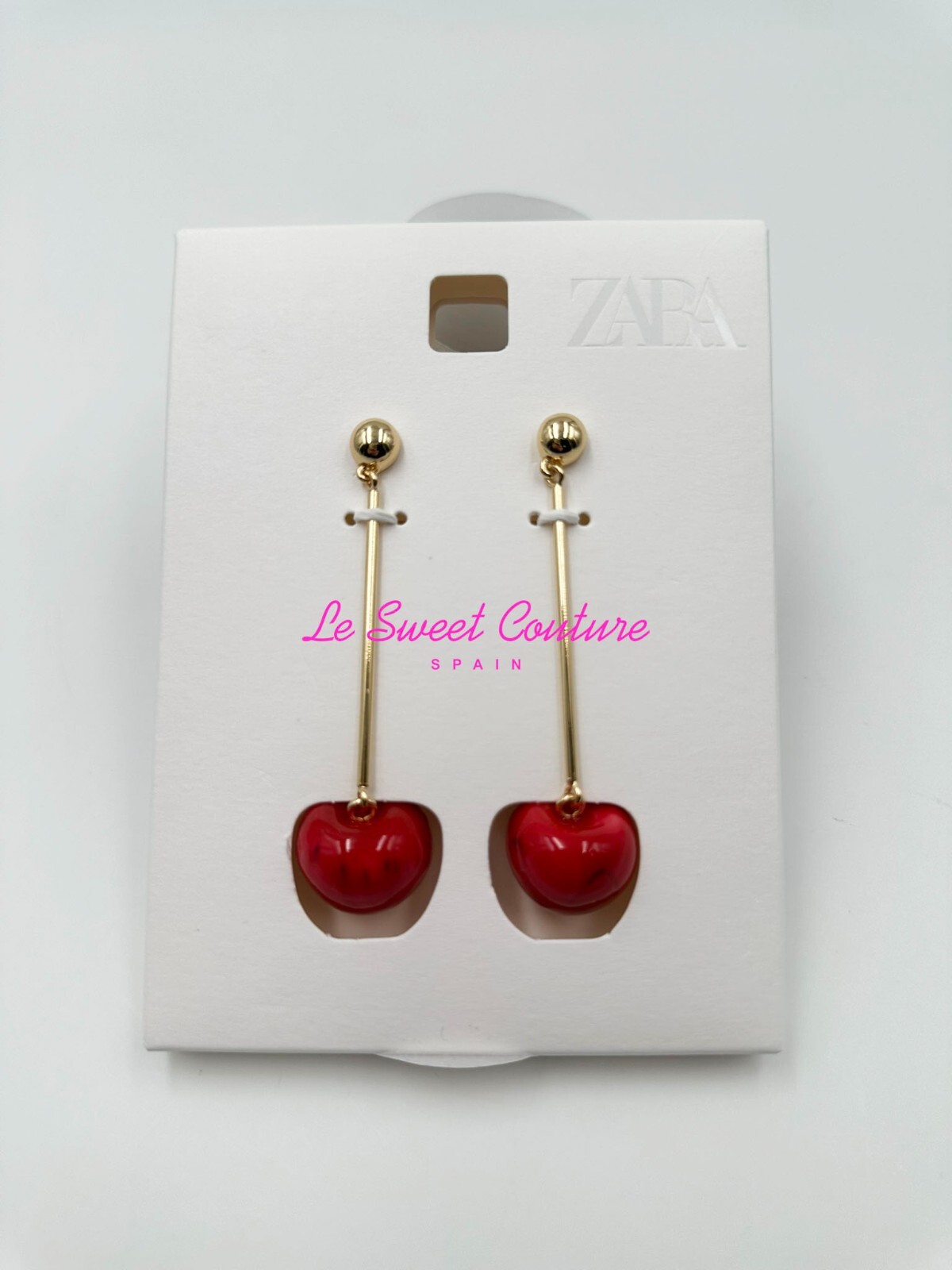 ZARA WOMAN NWT SS25 METAL CHERRY EARRINGS RED 1856/121/600