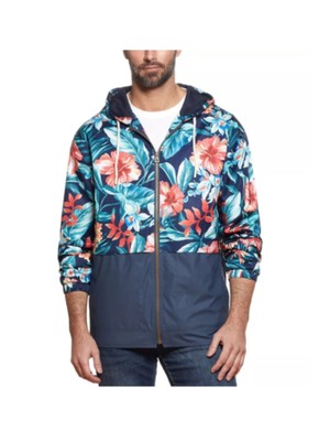 

WEATHERPROOF Мужская темно-синяя ветровка с цветочным принтом, Navy, 11590