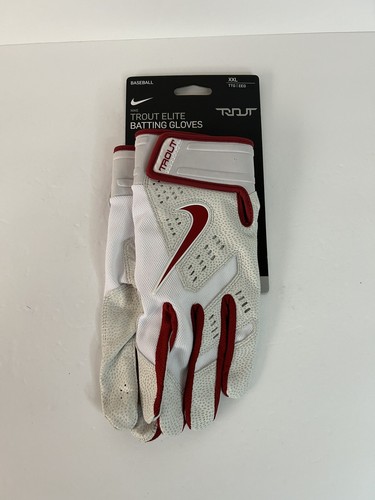 Nike Alabama Crimson Player Issued Trout Elite Batting Gloves Size