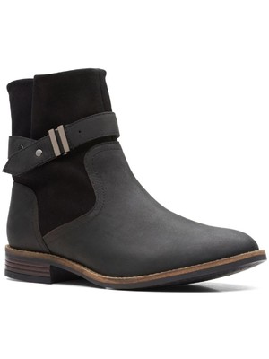 КОЛЛЕКЦИЯ ОТ CLARKS Женские кожаные ботинки Camzin с черным ремешком на блочном каблуке, размер 9 м