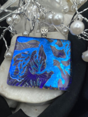 Handmade Dichroic Glass Pendant- LOVE THAT GLASS- Newest glass! 