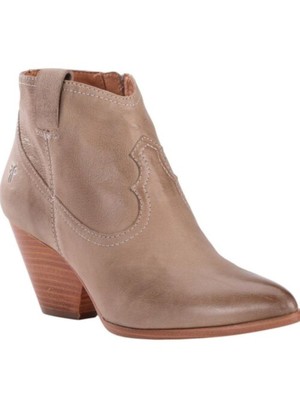 

FRYE Женские бежевые кожаные ботильоны Reina с язычком в стиле вестерн с язычком на конусном каблуке, Бежевый, 79258