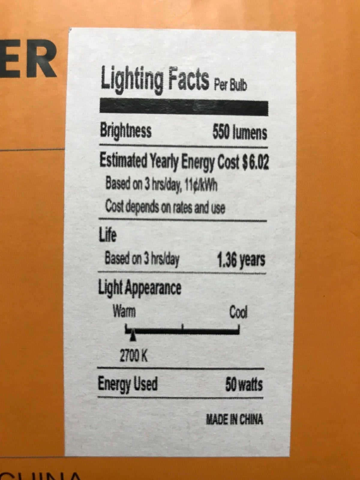 PAR20 BULB 50PAR20 /  50 Watt replacement Light Bulb 120V - 130V - 6 PACK