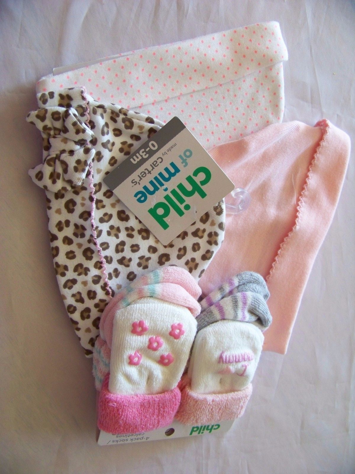 New Child of Mine Lots of 3 Hats, 4 Packs Socks Nb/0-3 Months Value Pack Multi C