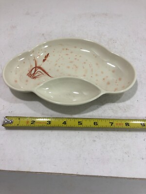 2x Japanese Style Chinese Melamine special design 9'' serving dish w/ Grain desig