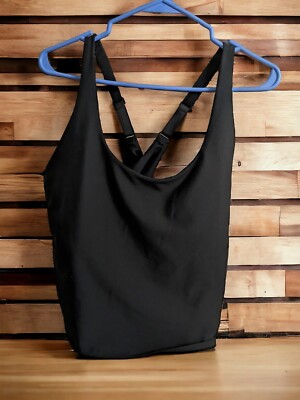 Old Navy Active Powersoft Black Crop Tank Top Womens Plus Size 3X Built In Bra 