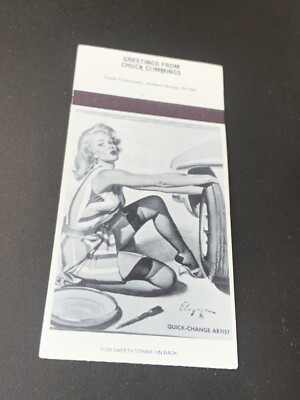 Matchbook Cover - Girlie Pinup Girl Tire Quick Change Artist