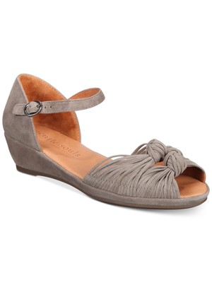 

Женские серые кожаные сандалии на танкетке GENTLE SOULS KENNETH COLE с вырезами Lily, Серый, GSS9120SU