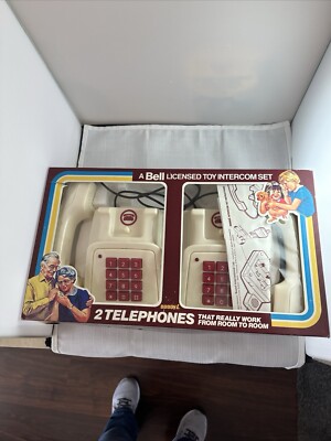 Vintage A Bell Licensed Toy 2 Telephone Intercom Set New In Box