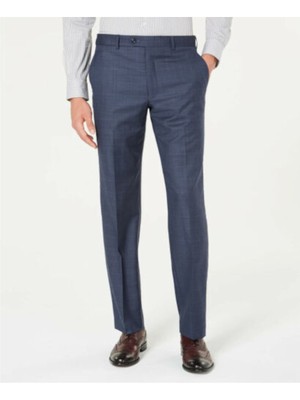 

MICHAEL KORS Mens Kelson Blue Windowpane Plaid Classic Fit Pants, Синий, KELS2KFW0178