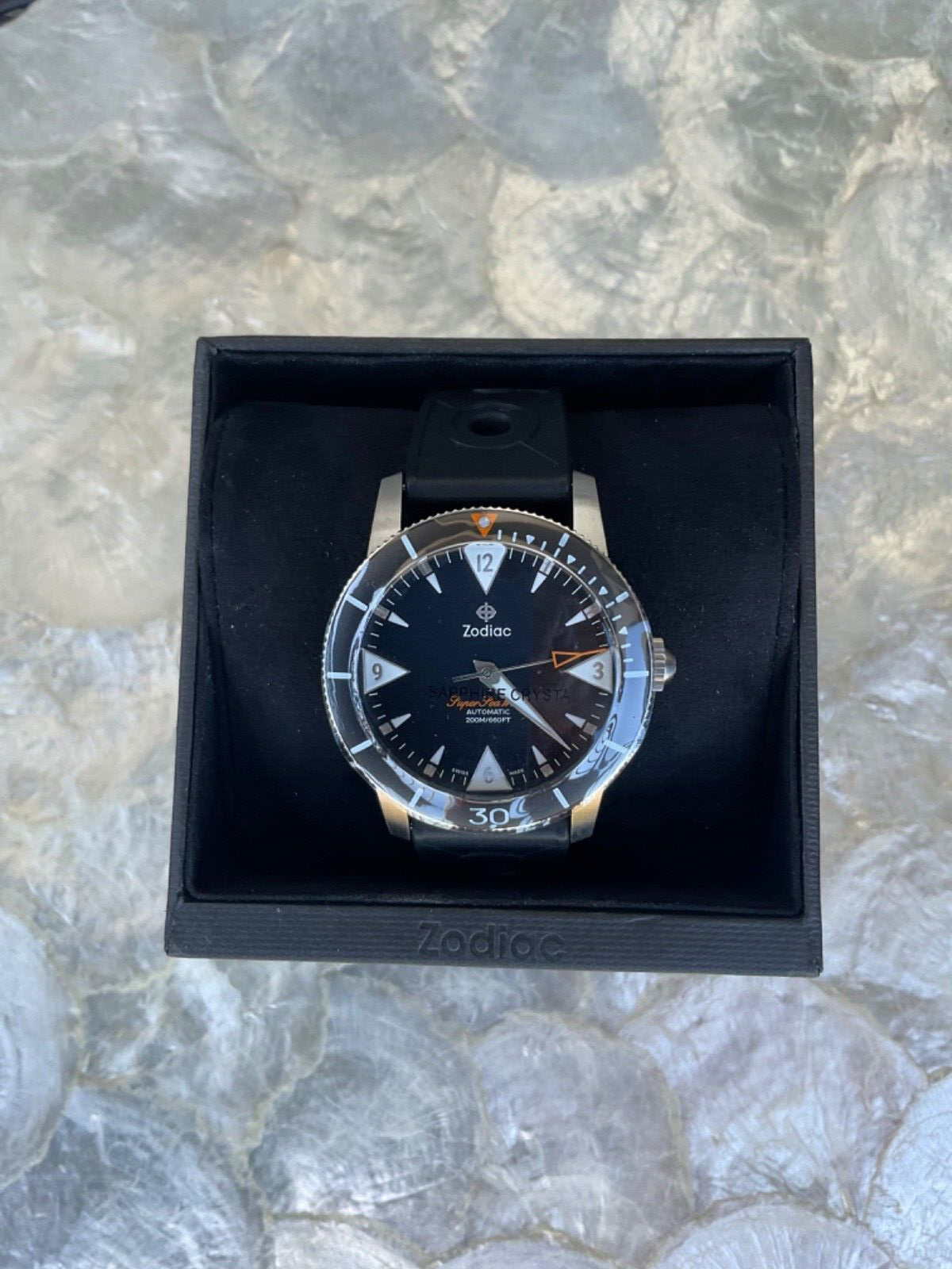 Pre-owned Zodiac Swiss Le Men's Super Sea Wolf 53 Skin Diver Automatic Watch Zo9214,