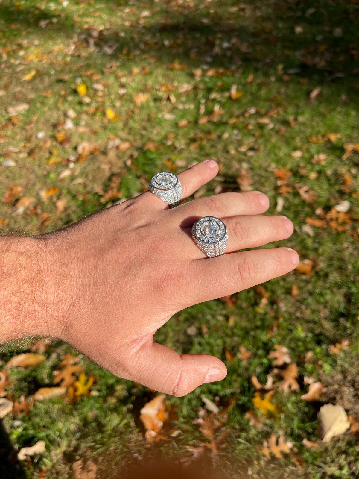 Pre-owned Pinky Large 925 Silver Iced Hip Hop 6ct Men's Moissanite Ring Pass Diamond Test