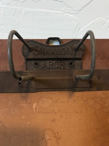 Vintage Shannon Arch Stacking Receipt Clipboard Wall Mount Industrial 1920s