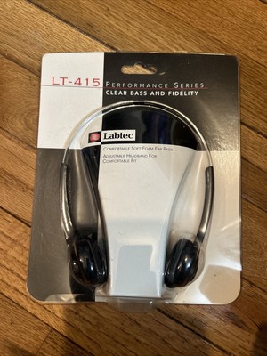 Labtec LT-415 3.5mm Performance Series Stereo Headphones (Black) New Adjustable