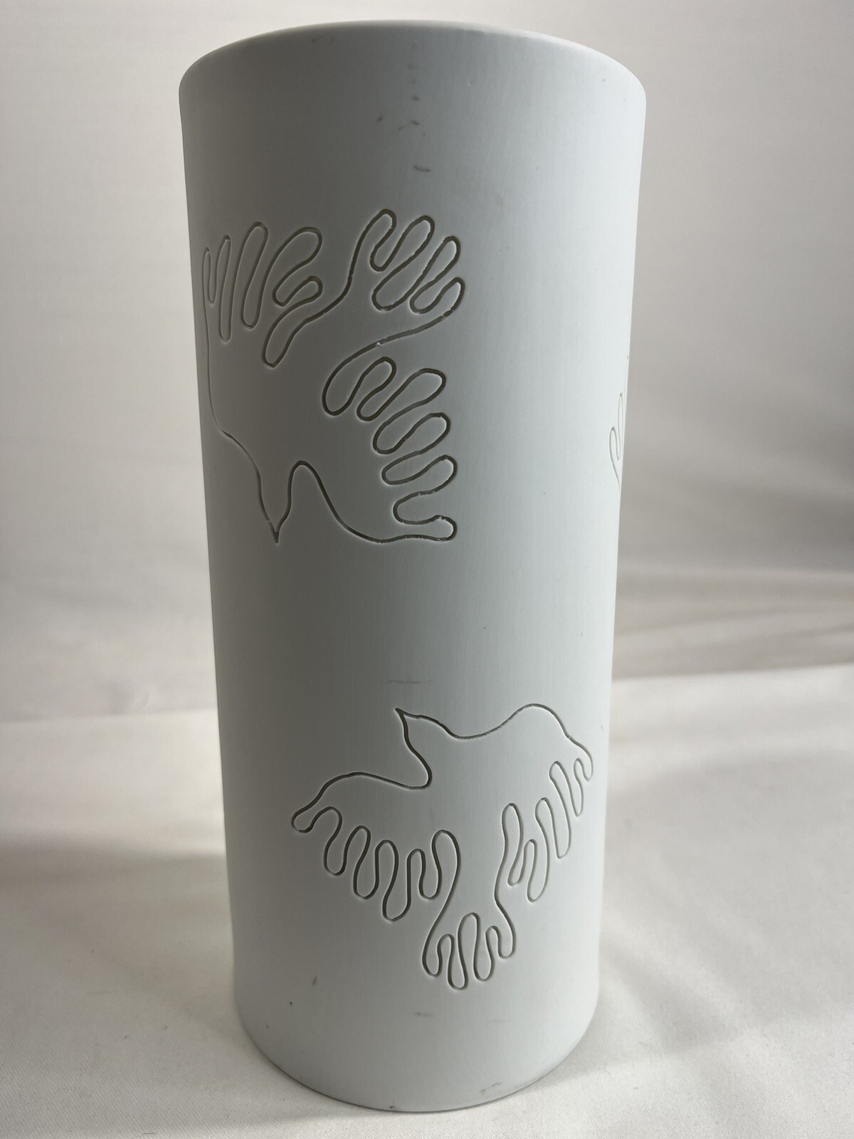 Lucia Eames for Crate & Barrel White Soaring Dove Hurricane Light Candle Holder