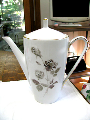 Vintage Coffee Server-Hutschenreuther Arzberg Bavaria Germany-Brown/White Roses