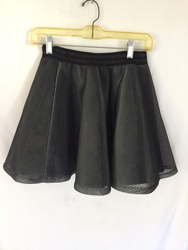 Hannah Banana Girls NWT Black Butterfly Mesh Skirt Elastic Waist Sz14