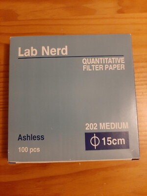 Lab Nerd Quantitative filter paper 96 pcs, diameter 15cm, 202 medium, ashless 