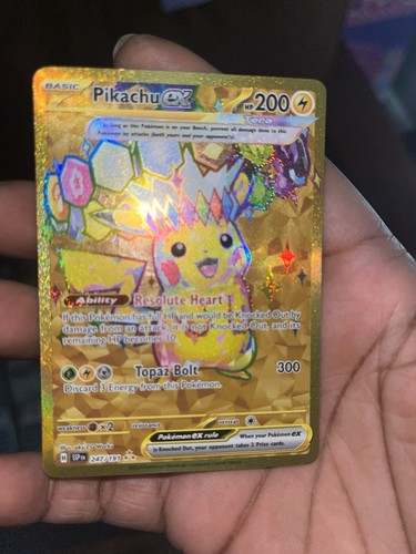 ポケモンカードゲーム pokemon card Pikachu ex 247/191 Sv08 Pikachu ex 247/191 Gold Secret Rare Holo-Surging Sparks | eBay