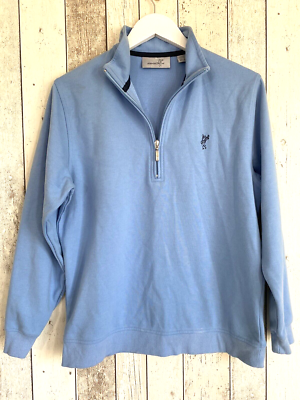 Ashworth Golf Mens Sweatshirt M 42 Light Blue Jumper Half Zip