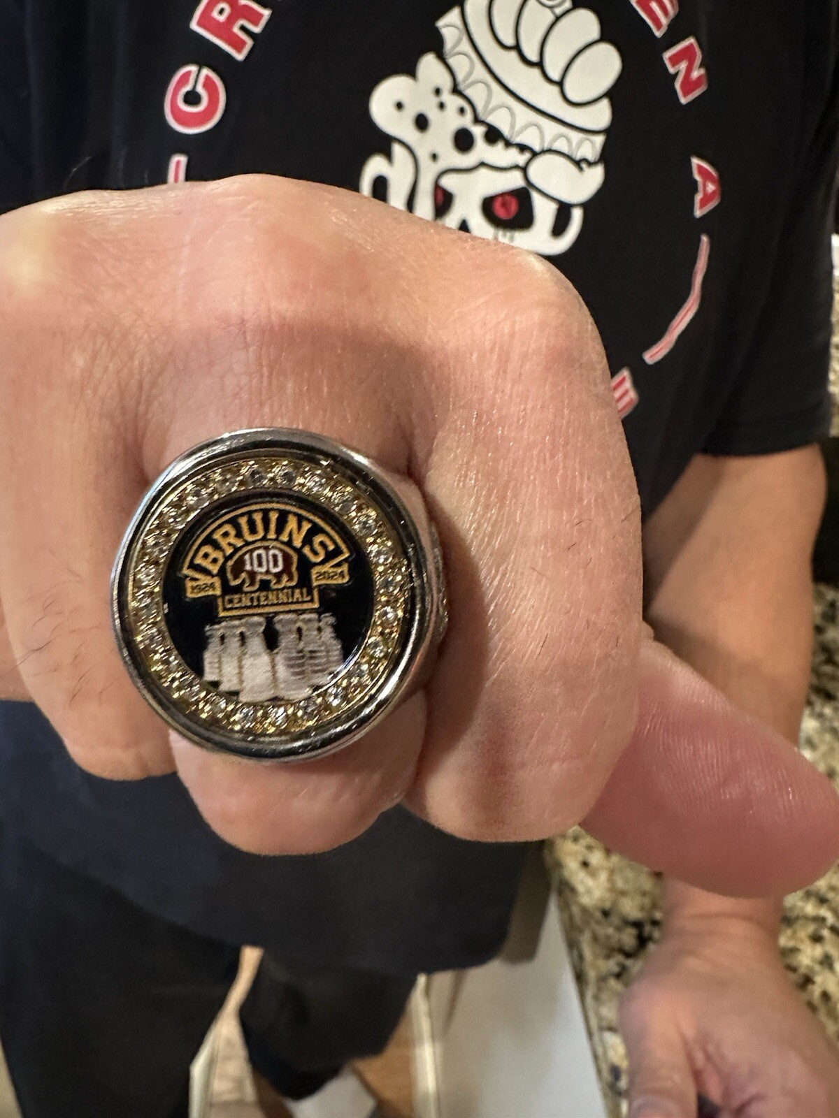 Boston Bruins Centennial deCAPitator Ring bottle cap and can tab opener!