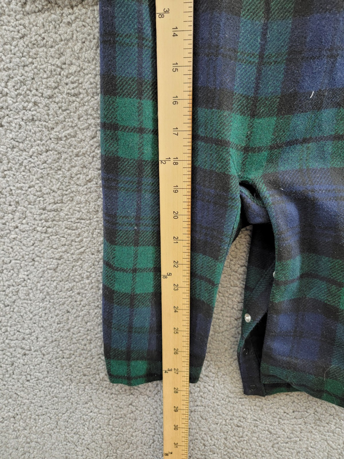 Ralph Lauren Bodysuit & Plaid Wool Overalls Set Baby Boys 18M Multi Button Snap - Picture 9 of 18