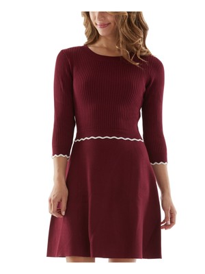 

BCX DRESS Женское вечернее платье-свитер с круглым вырезом и рукавом 3/4 выше колена